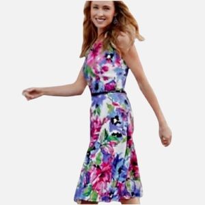 Black Label by Evan-Picone Sleeveless Bright Floral Dress 16